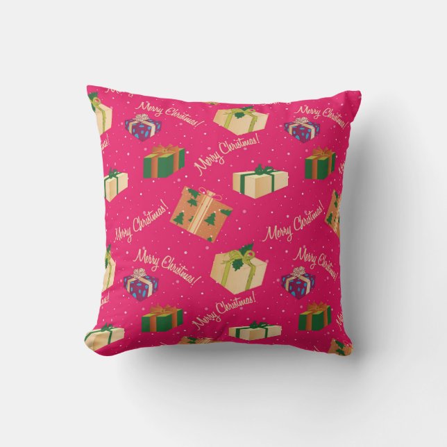 Coussin Joyeux Cadeaux de Noël (Recto)