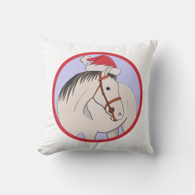Coussin Joyeux Cheval de Noël (Recto)