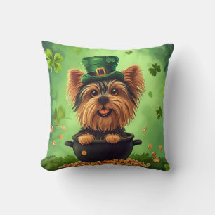 Coussin Joyeux chien de Jour de la Saint Patrick