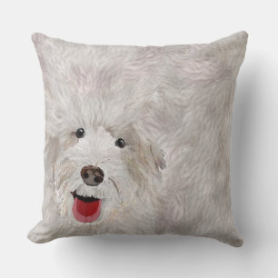 Coussin Joyeux chien, Labradoodle souriant