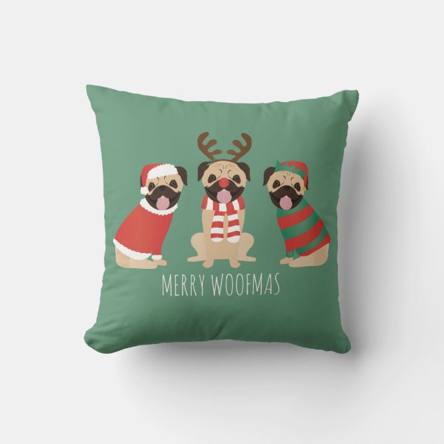 Coussin Joyeux Chiens de Carlin Woofmas (Recto)
