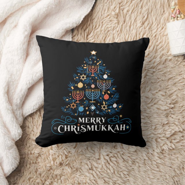Coussin Joyeux Chrismukkah Fête juive Hanukkah (Couverture)