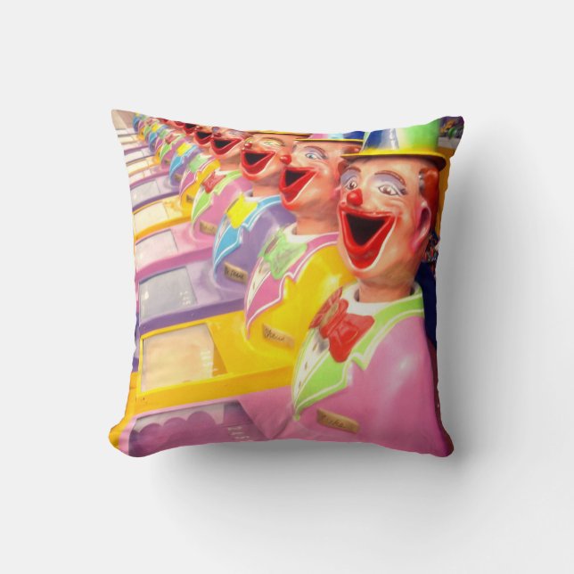 Coussin Joyeux Clowns Visage, Jetez Un Coussin. (Recto)
