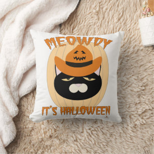 Coussin Joyeux Cowboy Chat Halloween Amusement