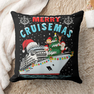Coussin Joyeux Cruisemas Bateau de Croisière Noël en Famil