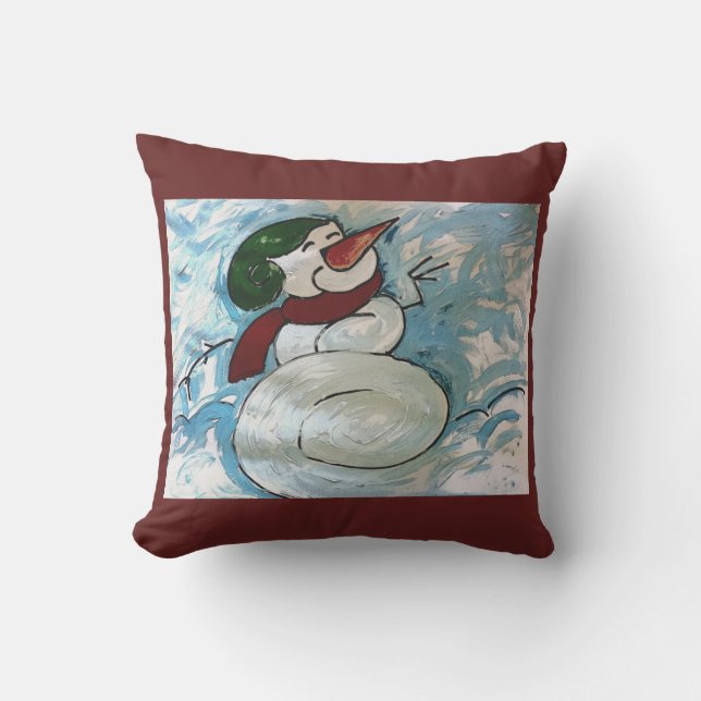 Coussin joyeux de bonhomme de neige (Recto)