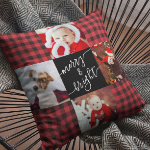 Coussin Joyeux et brillant Buffle rouge Plaid Photo de Noë