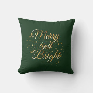 Coussin Joyeux et brillant Luxe, Vert foncé & Or Design