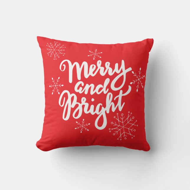 Coussin Joyeux et brillant Noël (Recto)