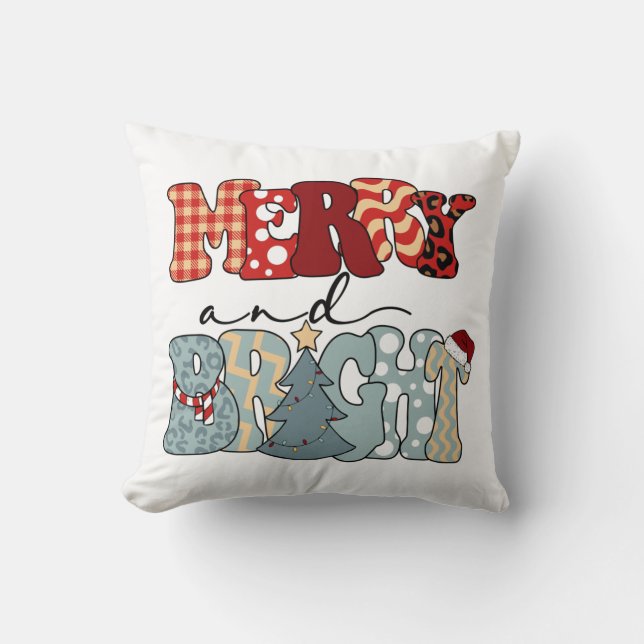 Coussin Joyeux et brillant Noël-Joyeux Noël-Amusant (Recto)