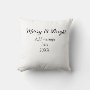 Coussin Joyeux et brillant Noël vacances ajouter année de