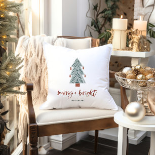 Coussin Joyeux et lumineux   Arbre de Noël Boho