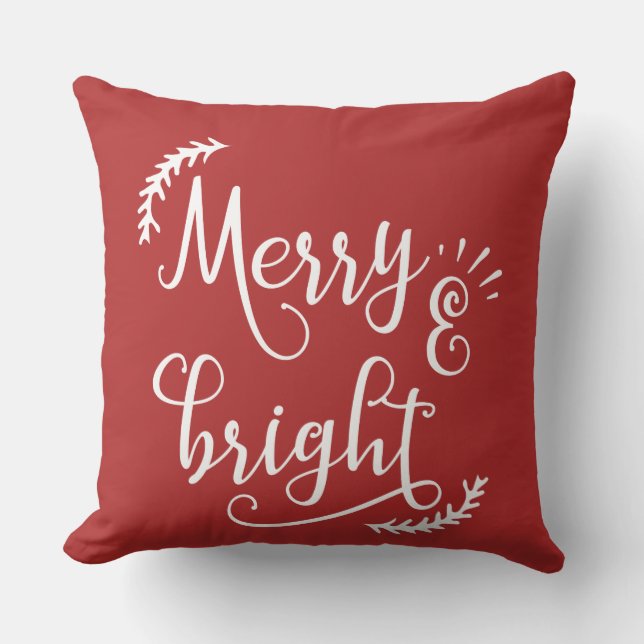 Coussin Joyeux et lumineux Noël (Recto)