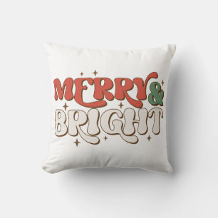 Coussin Joyeux et lumineux Noël rétro