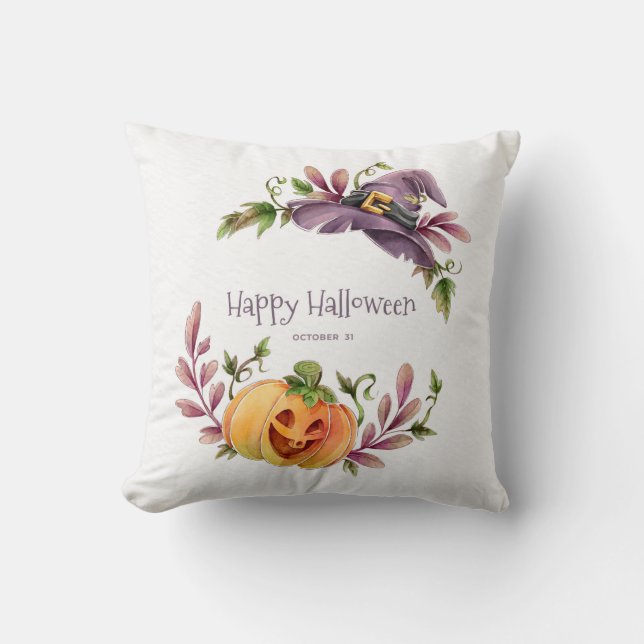 Coussin Joyeux feuillage d'automne Halloween (Recto)