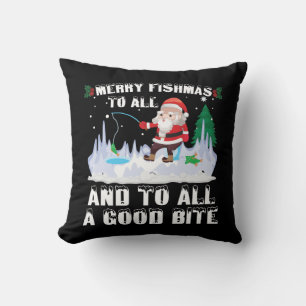Coussin Joyeux Fishmas Poisson Drôle Pêcheur de Poisson No