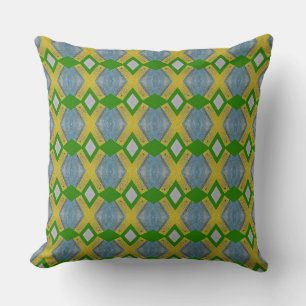 Coussin Joyeux gens de couleurs or et vert