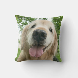 Coussin Joyeux Golden Retriever Chien dehors du portrait