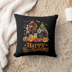 Coussin Joyeux Hallothanksmas Joyeux Halloween Thanksgivin