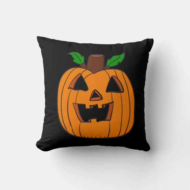 Coussin Joyeux Halloween Citrouille (Recto)