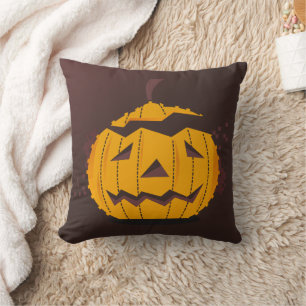 Coussin Joyeux Halloween Citrouille Crow