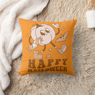 Coussin Joyeux Halloween  Citrouille de points de Polka ré