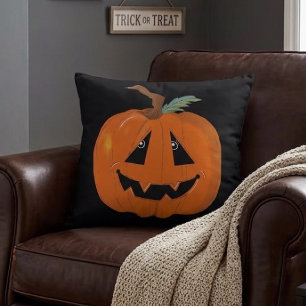 Coussin Joyeux Halloween Citrouille Illustrative Art