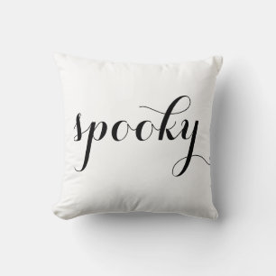 Coussin Joyeux Halloween Éffrayant noir et blanc bande