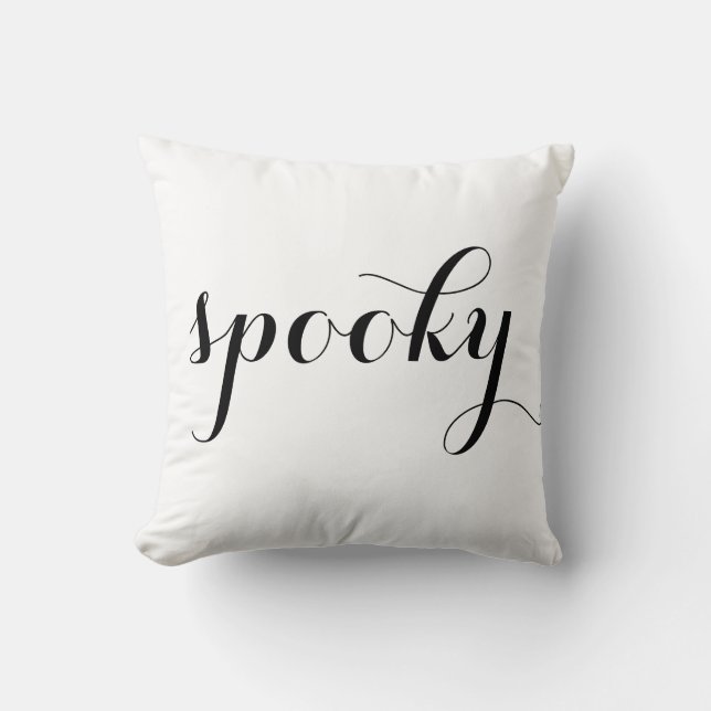 Coussin Joyeux Halloween Éffrayant noir et blanc bande (Recto)