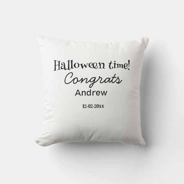 Coussin Joyeux Halloween félicitations nom date année dipl (Recto)