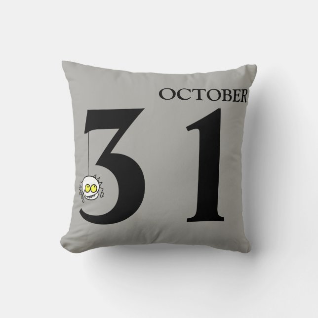 Coussin Joyeux Halloween le 31 octobre (Recto)