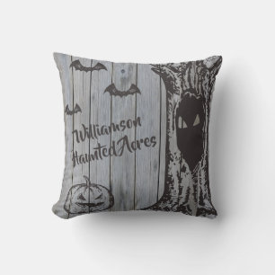 Coussin Joyeux Halloween rustique ferme Acres Gris chauves