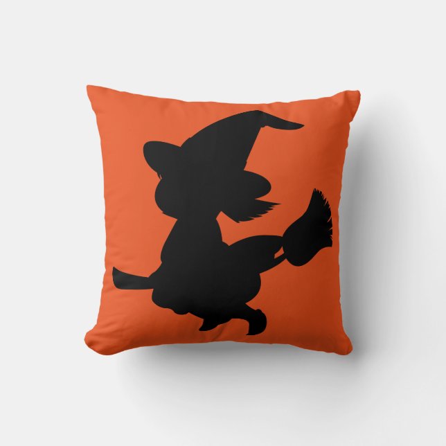 Coussin Joyeux Halloween Trick ou traiter sorcière avec ch (Recto)
