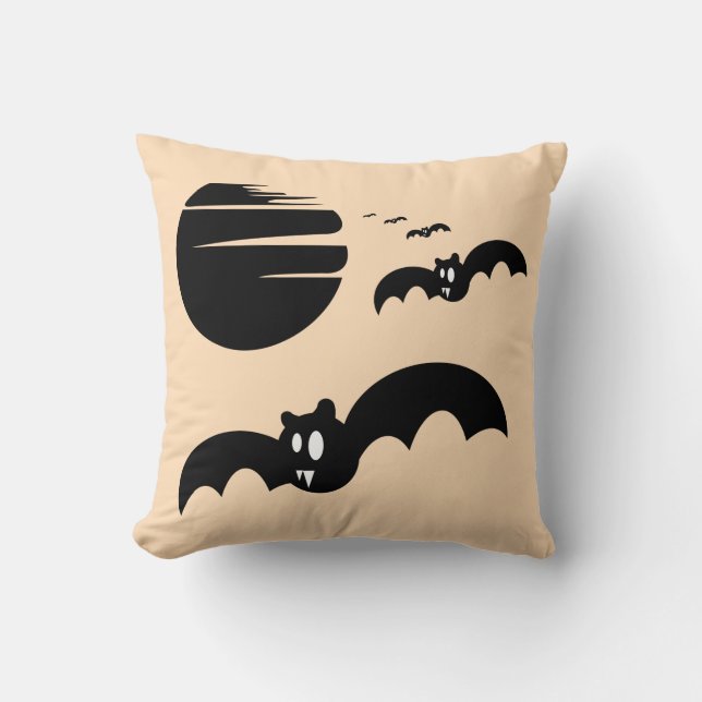 Coussin Joyeux Halloween Trick ou Treat Bats (Recto)