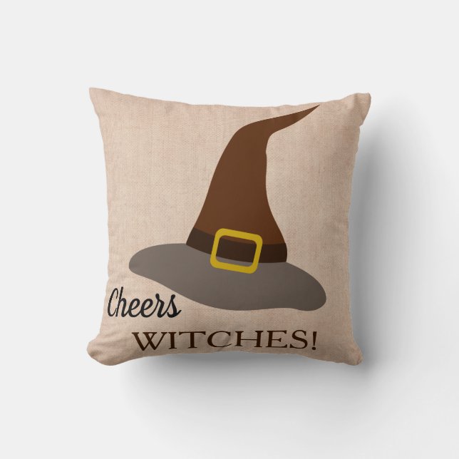 Coussin Joyeux Halloween Trick ou Treat Witch Casquette (Recto)