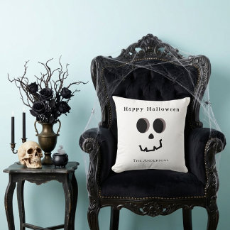 Coussin Joyeux Halloween Visage de squelette mignon person