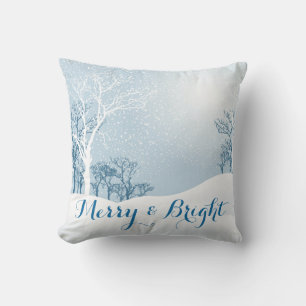 Coussin Joyeux hiver neige et brillant