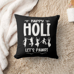 Coussin Joyeux Holi Faisons de Pawri Hindu Holi Festival C