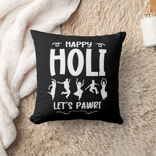 Coussin Joyeux Holi Faisons de Pawri Hindu Holi Festival C (Couverture)