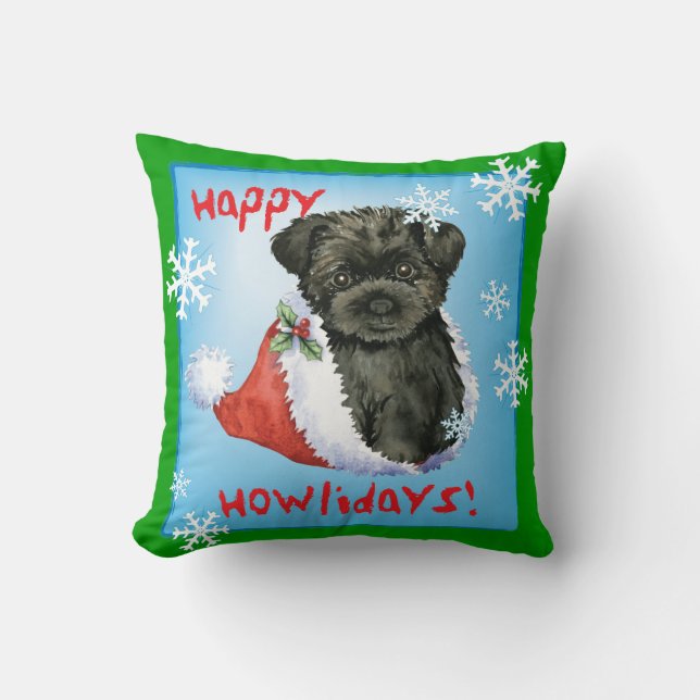 Coussin Joyeux Howliday Affenpinscher (Recto)