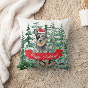Coussin Joyeux Howlidays Australian Cattle Dog Christmas