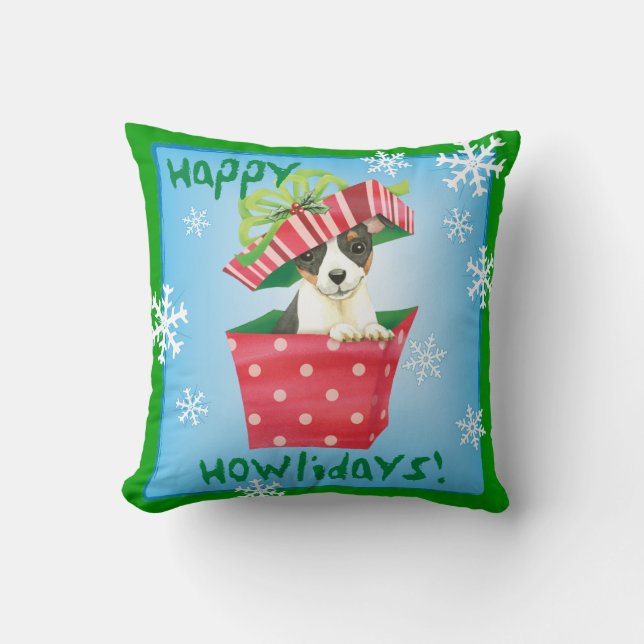 Coussin Joyeux Howlidays Toy Fox Terrier (Recto)