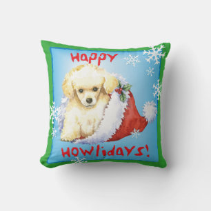 Coussin Joyeux Howlidays Toy Poodle