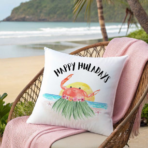 Coussin Joyeux Huladays Crab Tropical Beach Noël