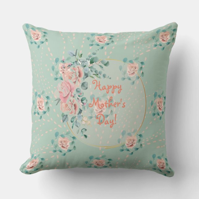 COUSSIN JOYEUX JOUR DE LA MÈRE (JADE) JETER PILLOW (Recto)