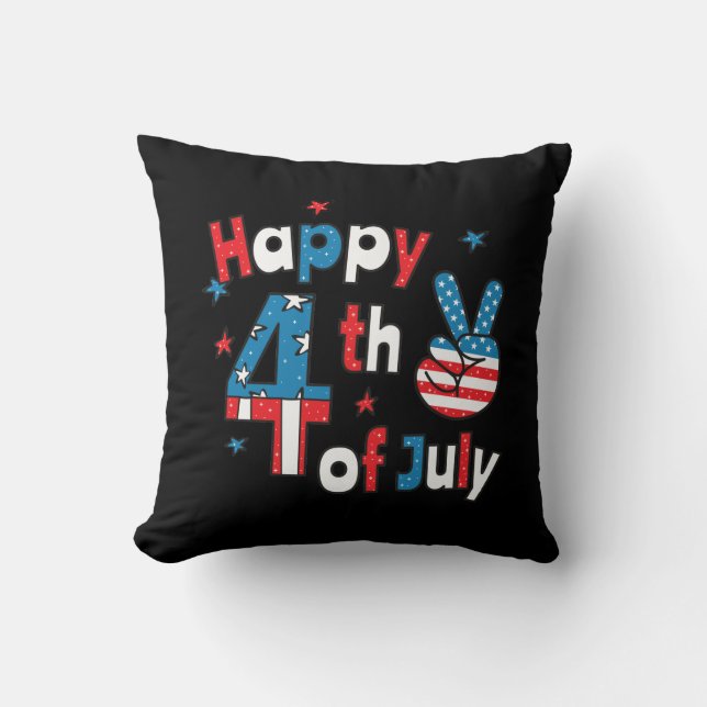 Coussin Joyeux Jour de l'Indépendance 4 juillet (Recto)