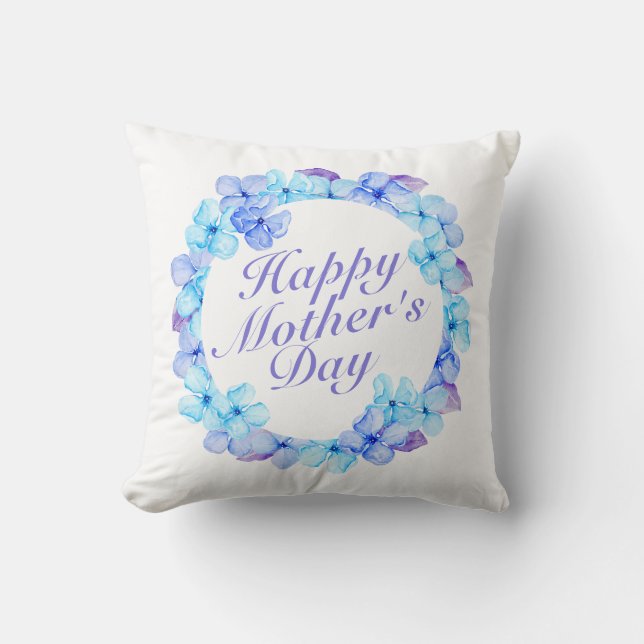 Coussin Joyeux Joyeux Fête des Mères Fleur Wreath | COUSSI (Recto)