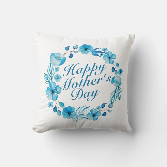 Coussin Joyeux Joyeux Fête des Mères Fleur Wreath | COUSSI (Recto)