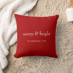 Coussin Joyeux & Joyeux Noël Rouge
