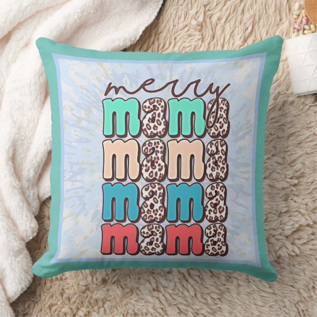 Coussin Joyeux Mama Fun Faux Leopard Maman Retro Lance Ore (Couverture)